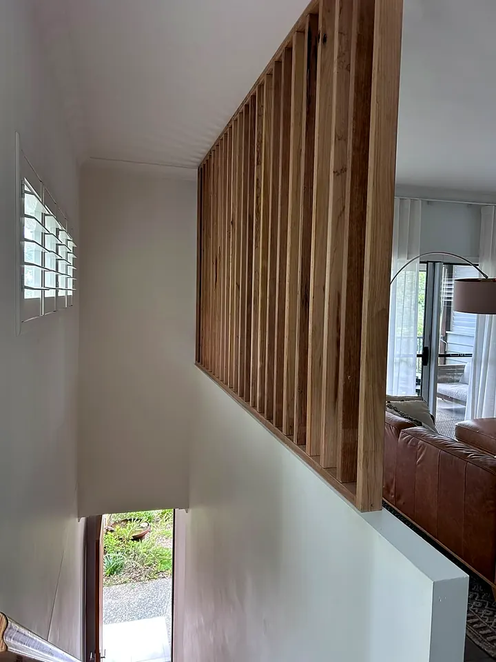 Batten screen beside the stairs