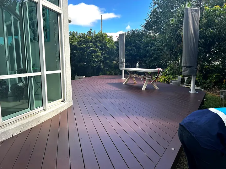 Composite deck off the living room